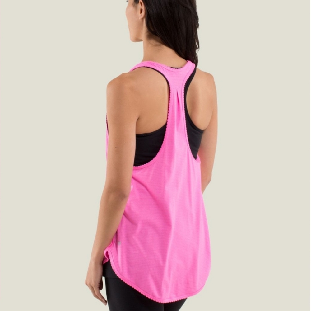 Lululemon 105 F Singlet *Silver Heathered Zing Pink Light